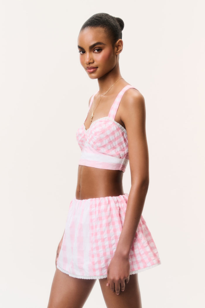 Jonie Seersucker Mini Skort