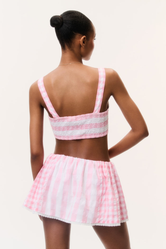 Jonie Seersucker Mini Skort