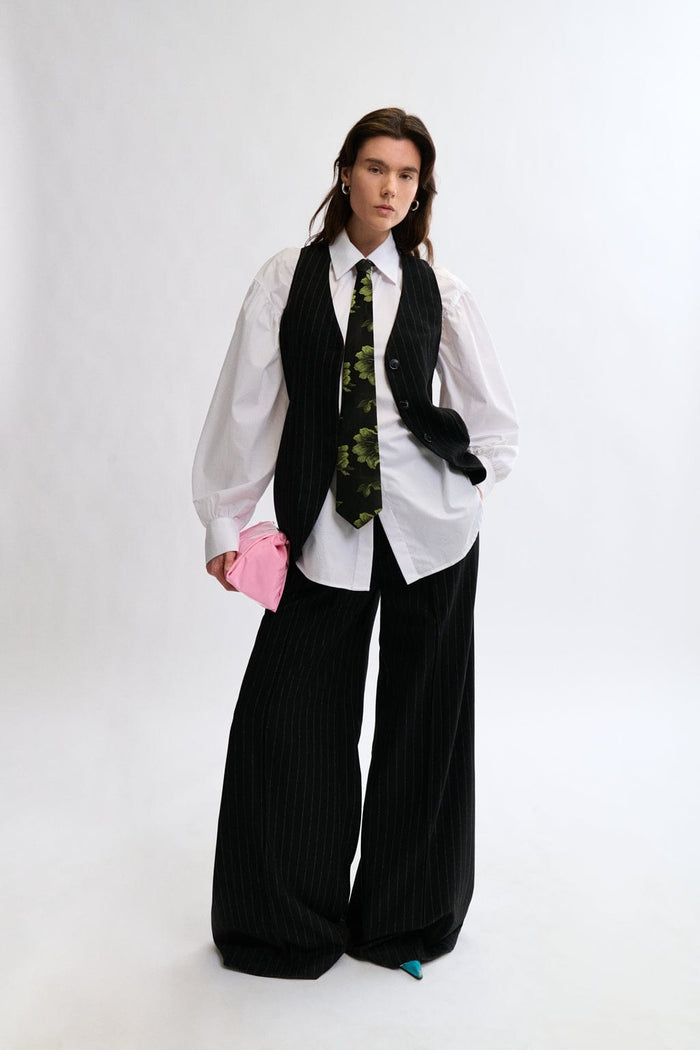Eliza Faulkner Designs Inc. Pants Lavoy Pant Black Pinstripe