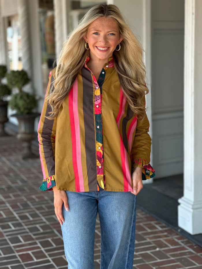 Just Darviny Paris Top in Ember Stripe