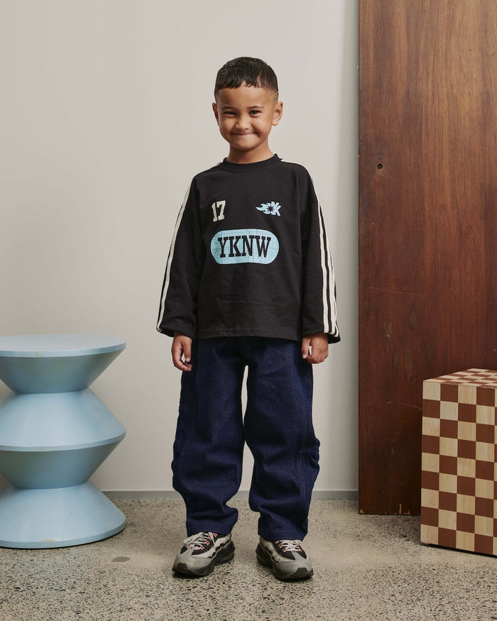 Kids Racing LS tee | Washed Black
