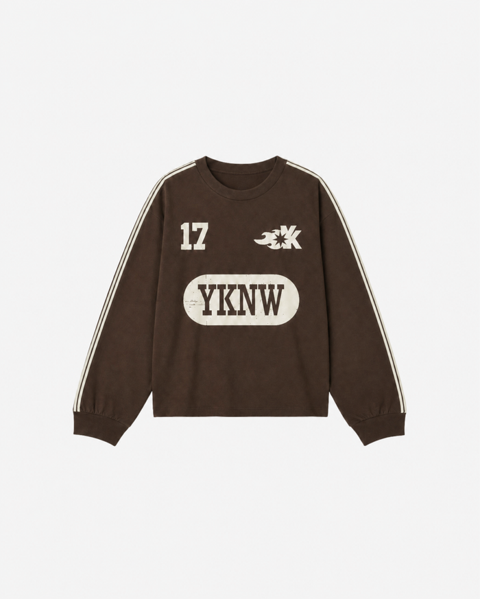 Kids Racing LS tee | Washed Brown