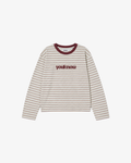 Kids Striped LS Tee | GREY MARLE