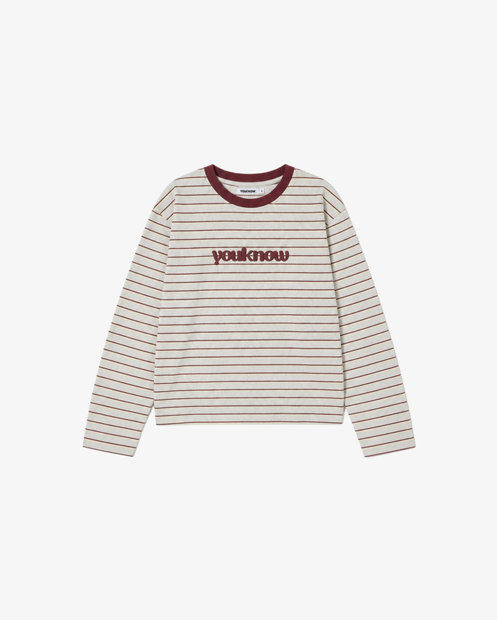 Kids Striped LS Tee | GREY MARLE