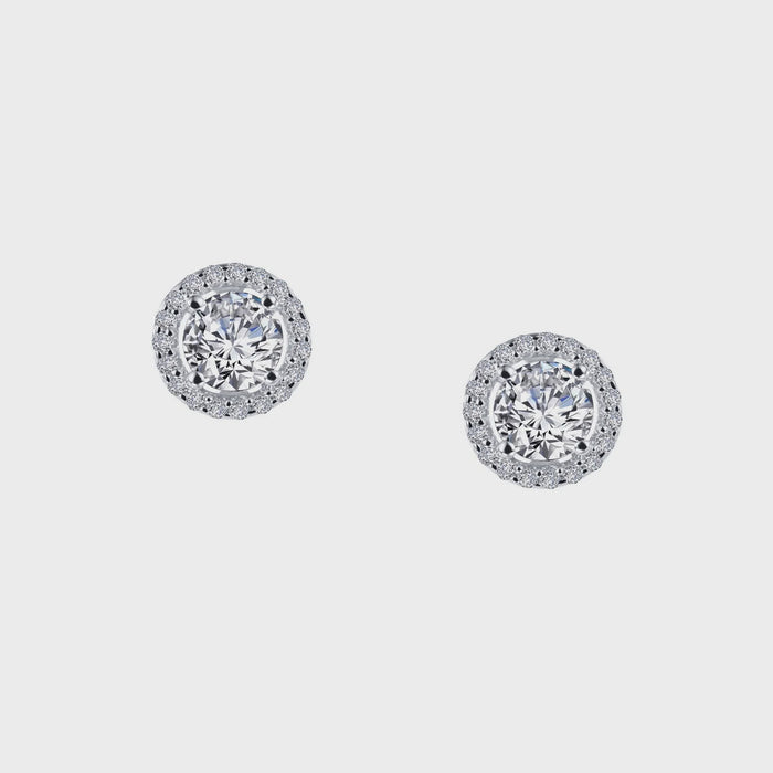 Lafonn Silver 1.3 CTW Halo Stud Earrings