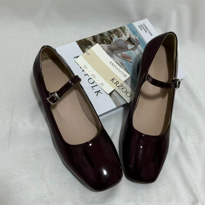 Leather Buckle Mary Janes