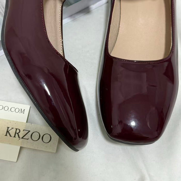Leather Buckle Mary Janes