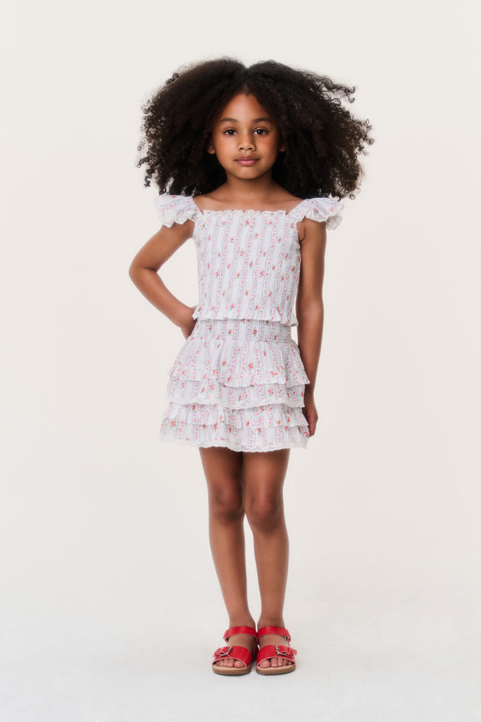Little Girls Cherry Stripe Billie Skirt