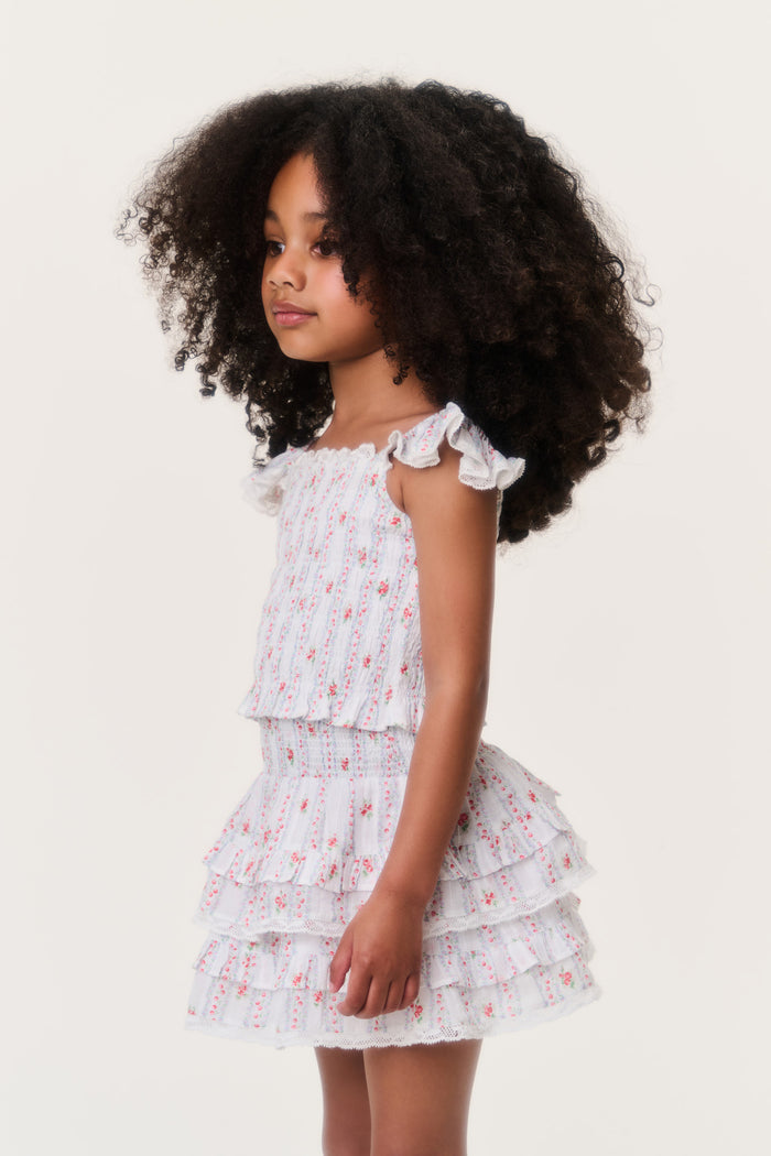 Little Girls Cherry Stripe Caspia Top