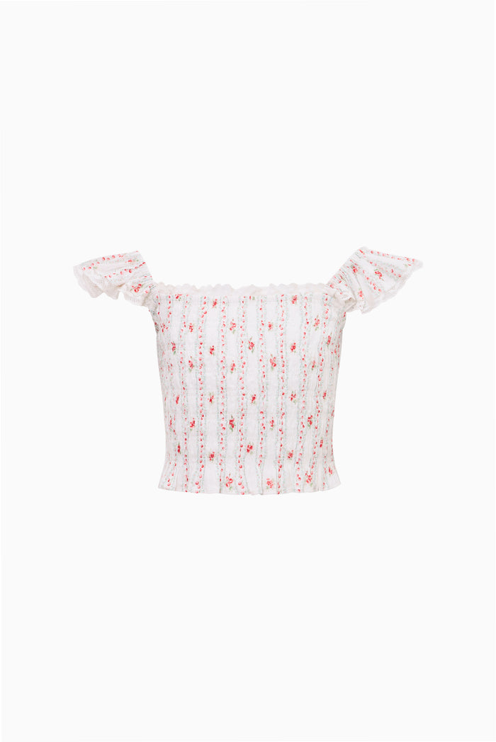 Little Girls Cherry Stripe Caspia Top