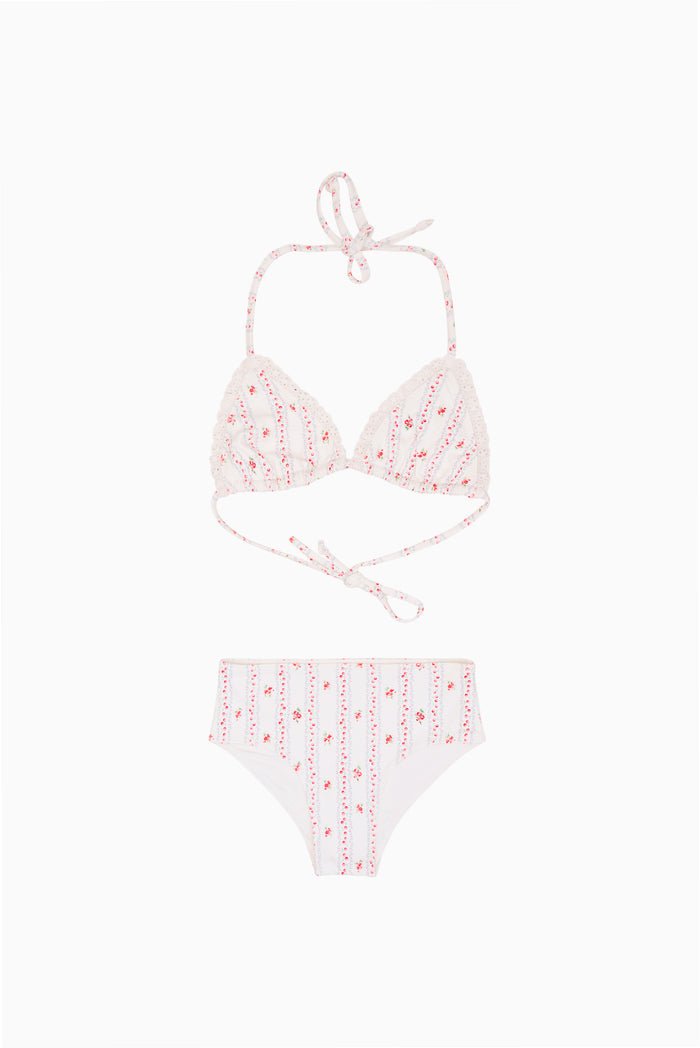 Little Girls Cherry Stripe Finnie Bikini
