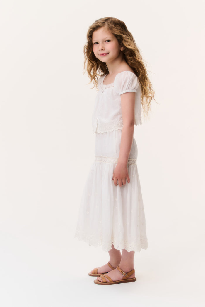 Little Girls Cotton Lace Norael Skirt