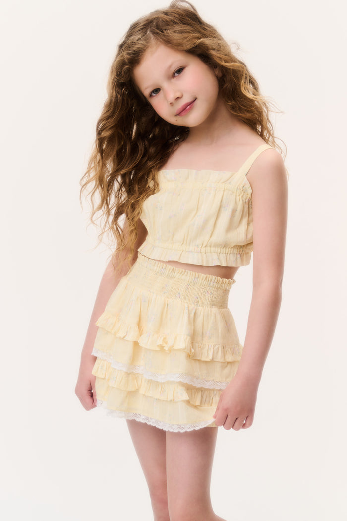 Little Girls Ditsy Floral Ken Top