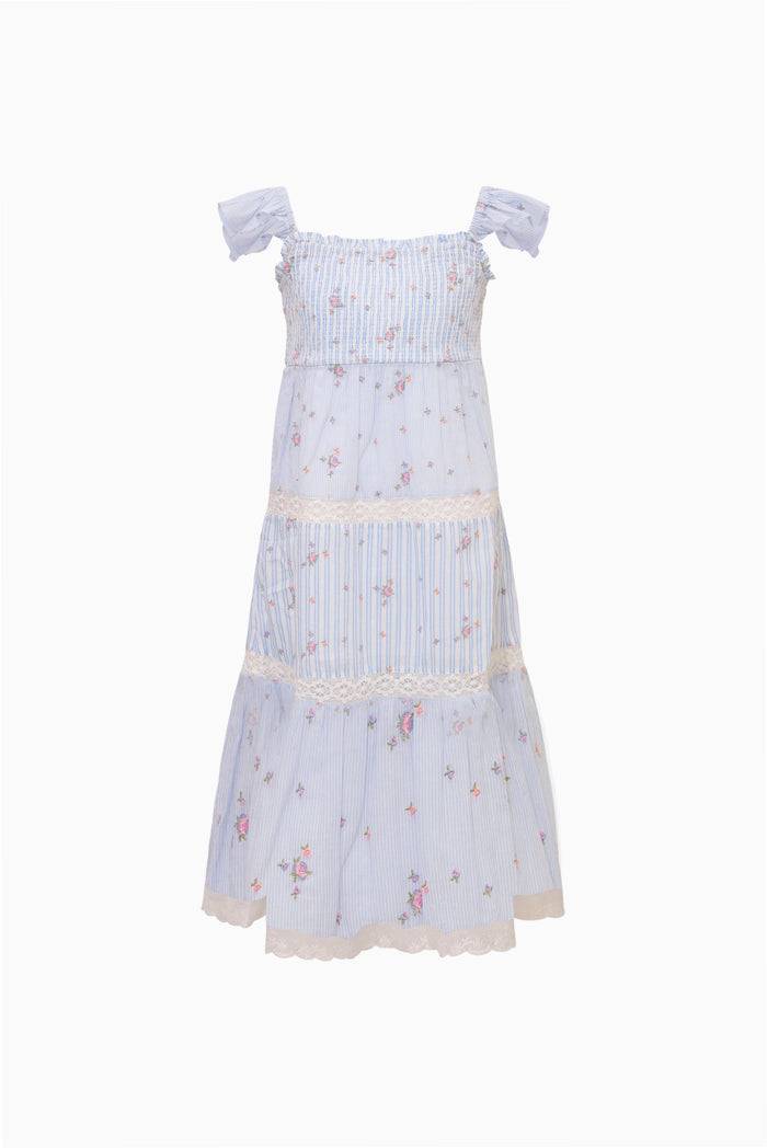 Little Girls Rhiannon Stripe Floral Dress