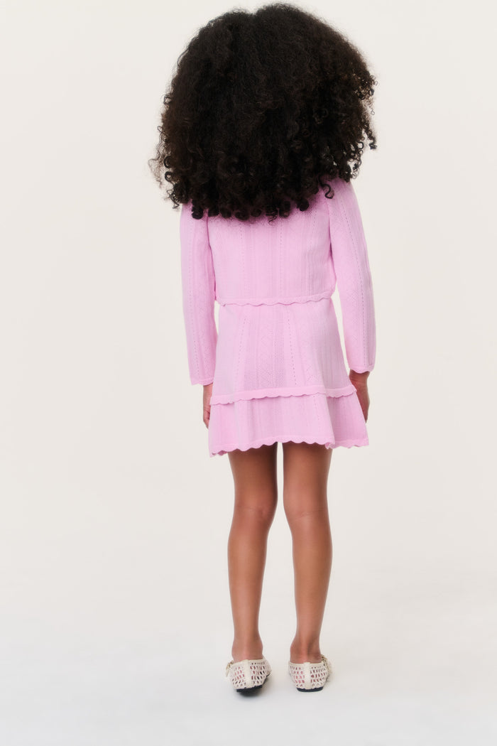 Little Girls Stretch Pointelle Gemna Cardigan