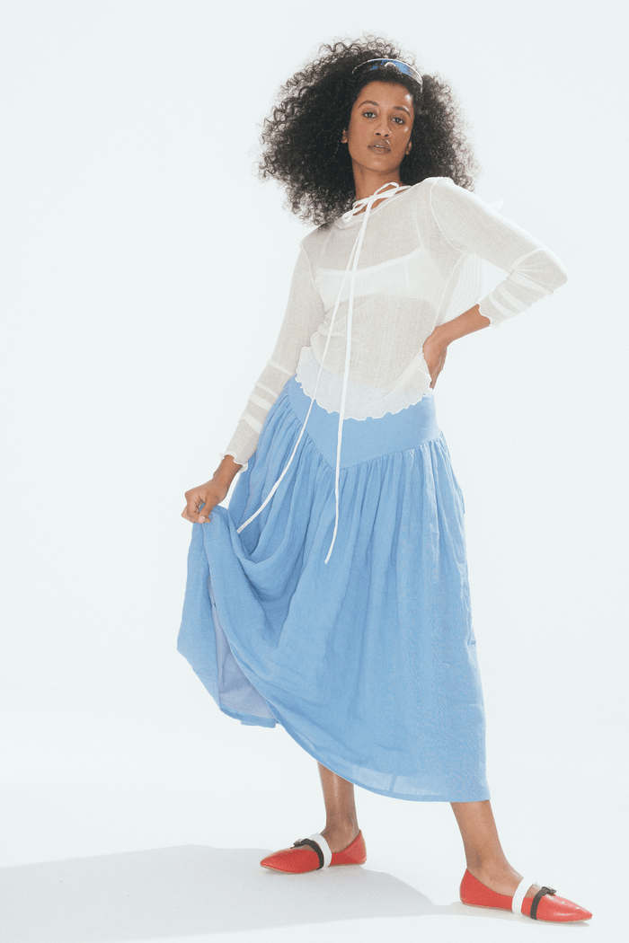 Eliza Faulkner Designs Inc. Tops Longsleeve Rib Tee White