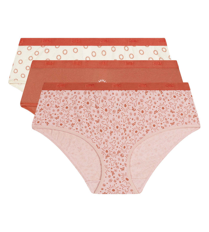 Lot de 3 boxers femme coton stretch motif soleil Les Pockets