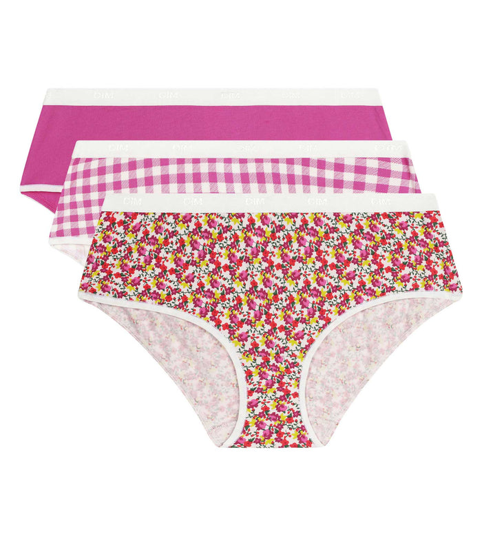 Lot de 3 boxers femme coton stretch motif vichy Les Pockets