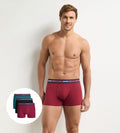 Lot de 3 boxers homme velours, noir, vert bouteille Powerful