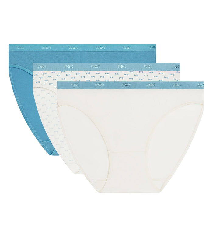 Lot de 3 slips femme en coton stretch Noeud Nacre Les Pockets