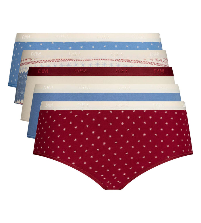 Lot de 5 shortys neige brune Les Pockets Coton