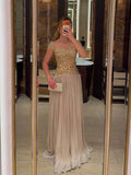 Luxury Cream Beaded Cap Sleeves Pleated Evening Dress LA73762 SERENE HILL