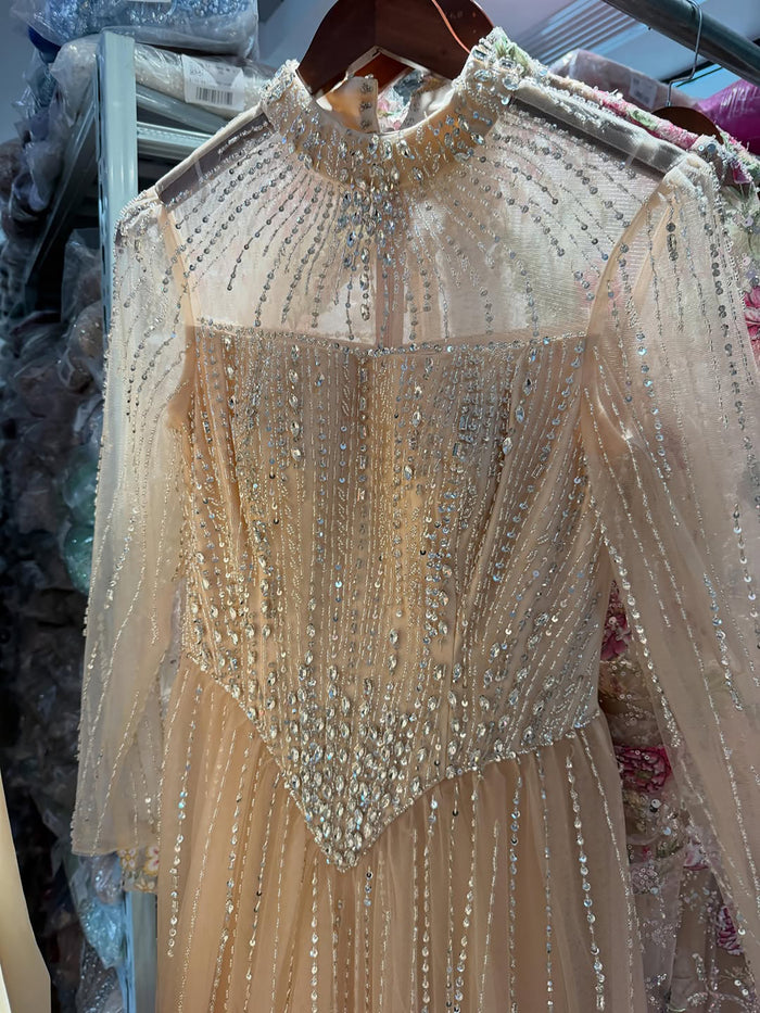 Luxury Nude Crystal Beaded A Line Evening Dress LA73753 SERENE HILL