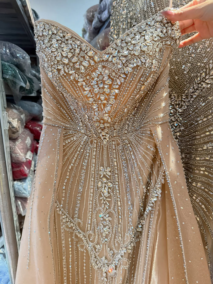 Luxury Nude Sweetheart Baroque Beaded Fitted Mermaid Dress LA73831 SERENE HILL