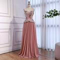 Luxury Pink Strapless Sweetheart Beaded Floral A-Line Evening Dress LA73643 - SERENE  HILL