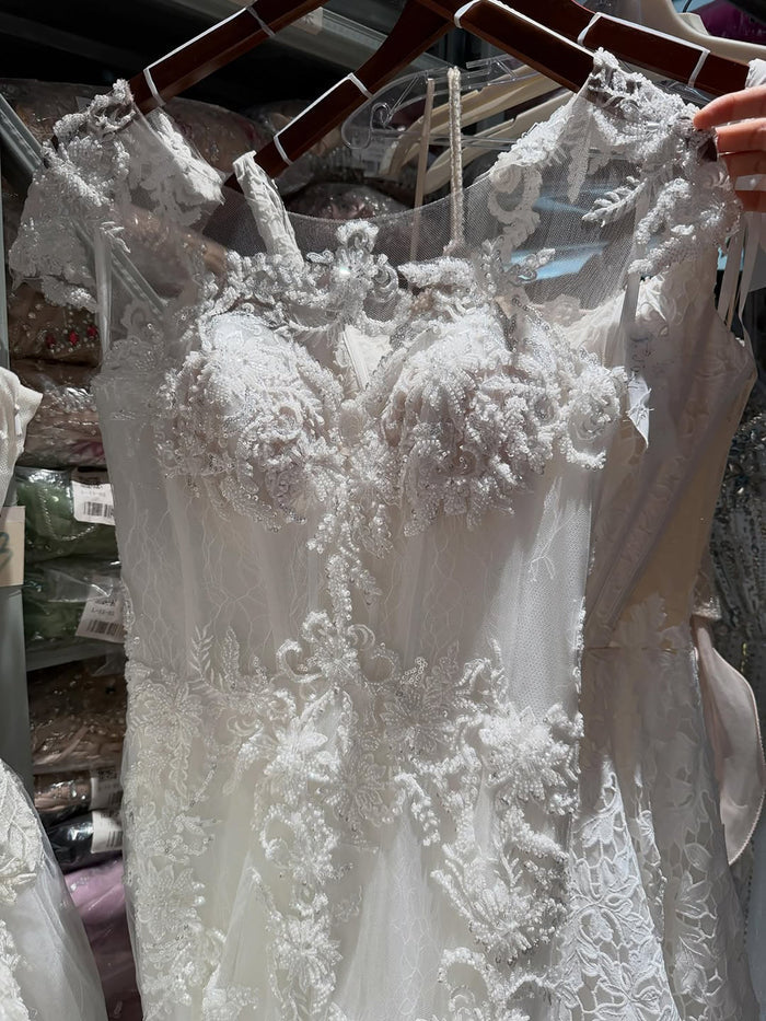 Luxury White Beaded Lace Mermaid Bridal Wedding Dress HA2544 SERENE HILL