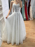 Luxury White Lace Strapless A-Line Bridal Wedding Dress HA2539 SERENE HILL