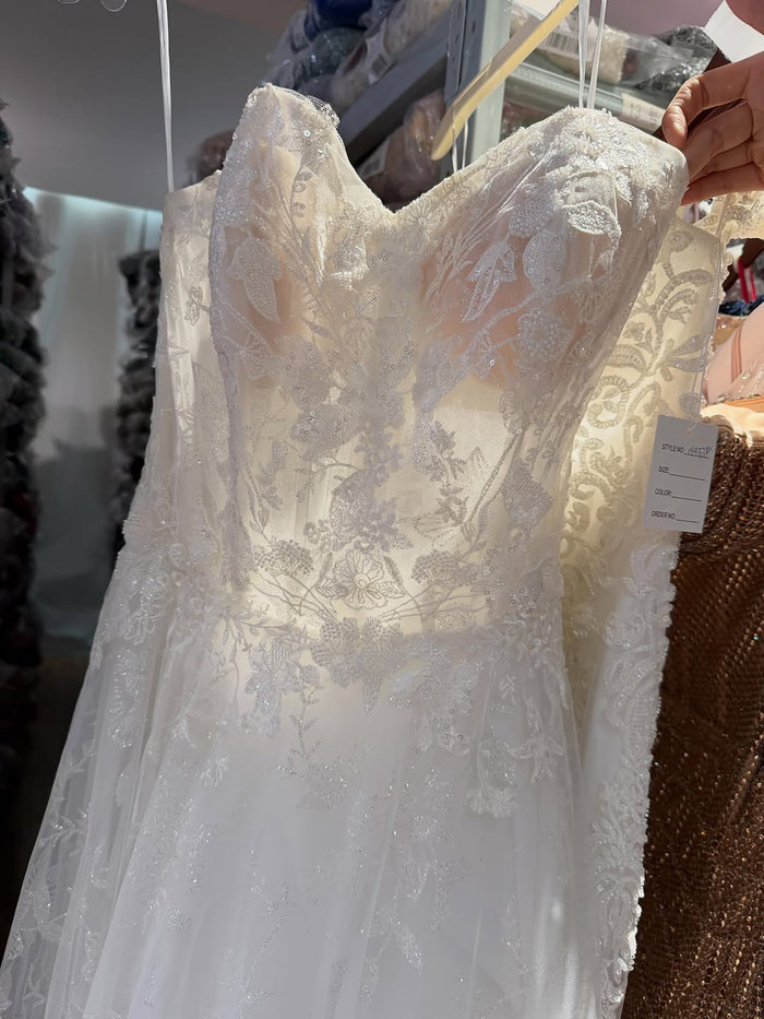 Luxury White Lace Strapless A-Line Bridal Wedding Dress HA2539 SERENE HILL