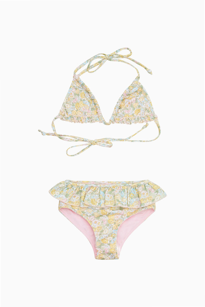 Floral bikini set on a white background