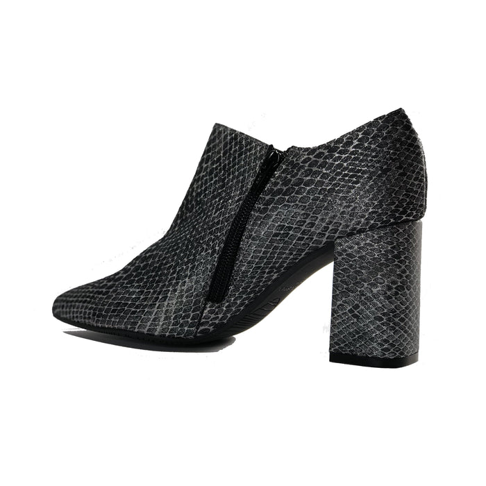 Marnie heeled vegan snakeskin ankle bootie