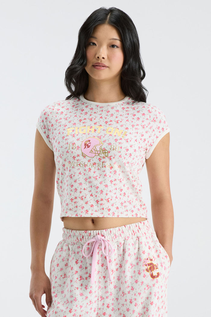 Marykate Ringer Tee - CARDINAL KISS