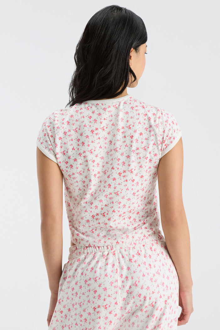 Marykate Ringer Tee - CARDINAL KISS