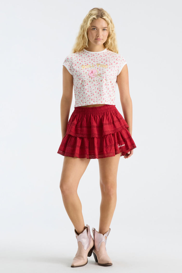 Marykate Ringer Tee - CRIMSON ROSE