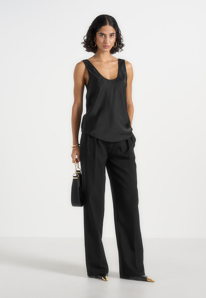 mathilda-satin-scoop-neck-open-back-vest-black