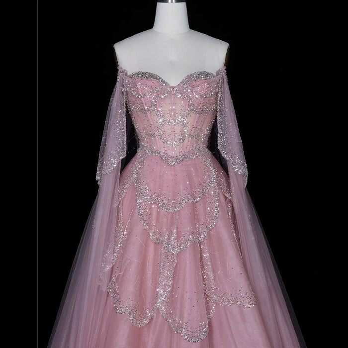 Mint Green Beaded Tulle Sweetheart Ball Gown Prom Dress SS215 Sheer Fairy