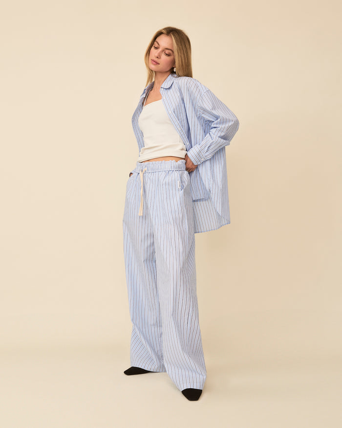 NOAH PANTS BLUE BOLD STRIPE