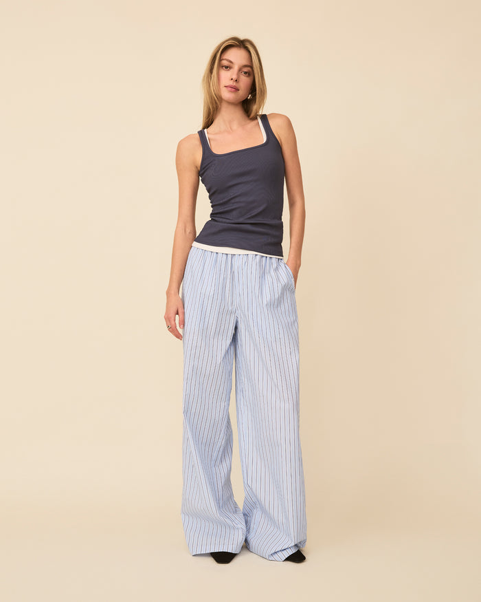 NOAH PANTS BLUE BOLD STRIPE