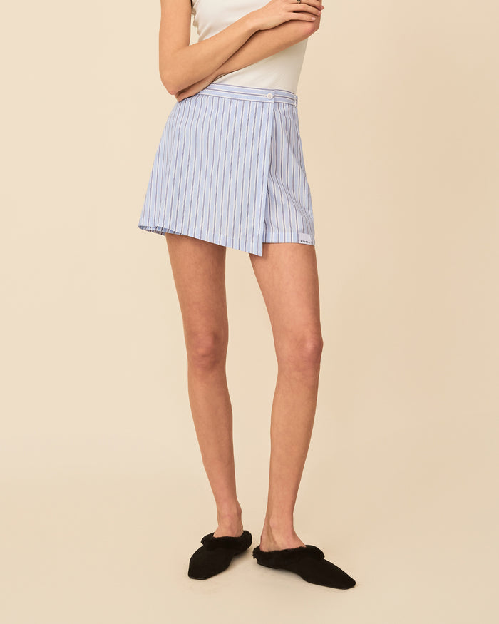 NOELLE SKORT BLUE BOLD STRIPE