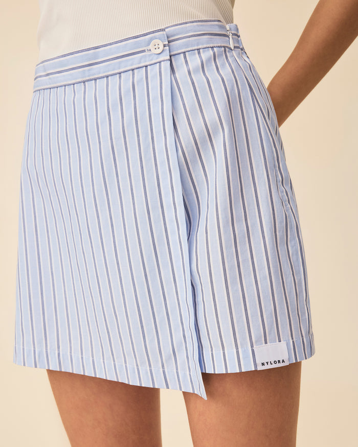 NOELLE SKORT BLUE BOLD STRIPE