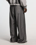 NOT FORMAL SET PANTS GREY - grey pinstripe pants, back view on male model - Cold Culture #man