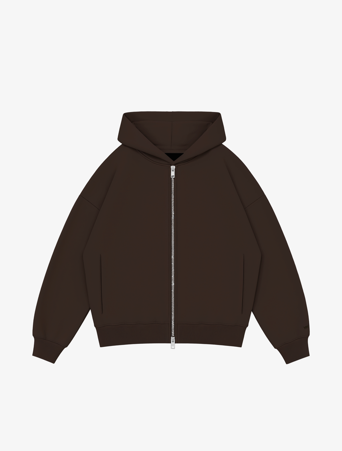 Nothing Form Zip-Up Hoodie | Coffee Bean