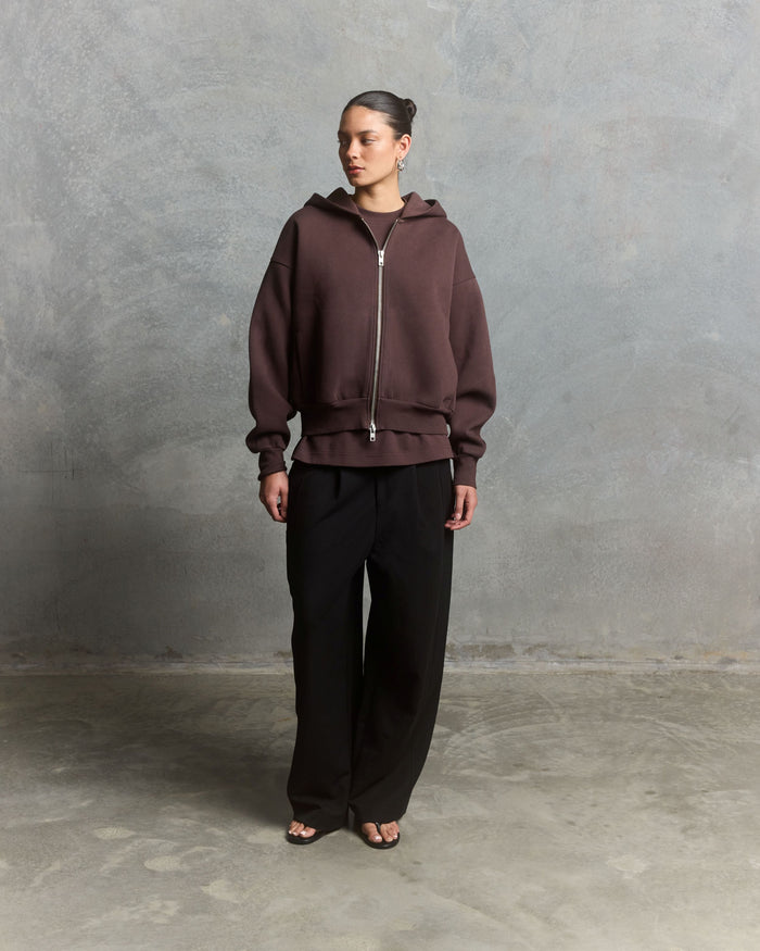 Nothing Form Zip-Up Hoodie | Coffee Bean