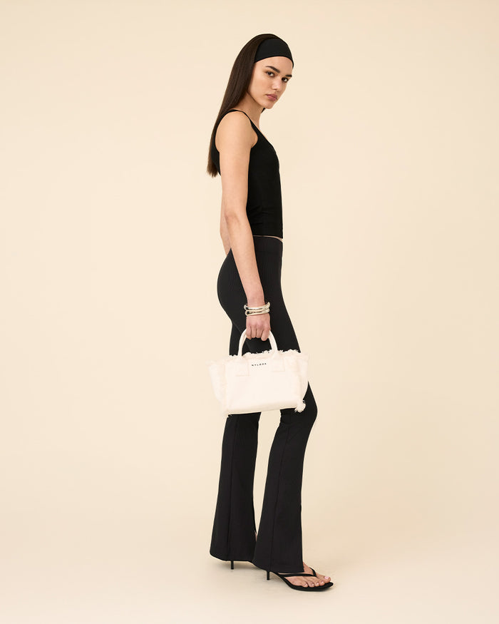 NYLORA FRINGE BAG SMALL WHITE