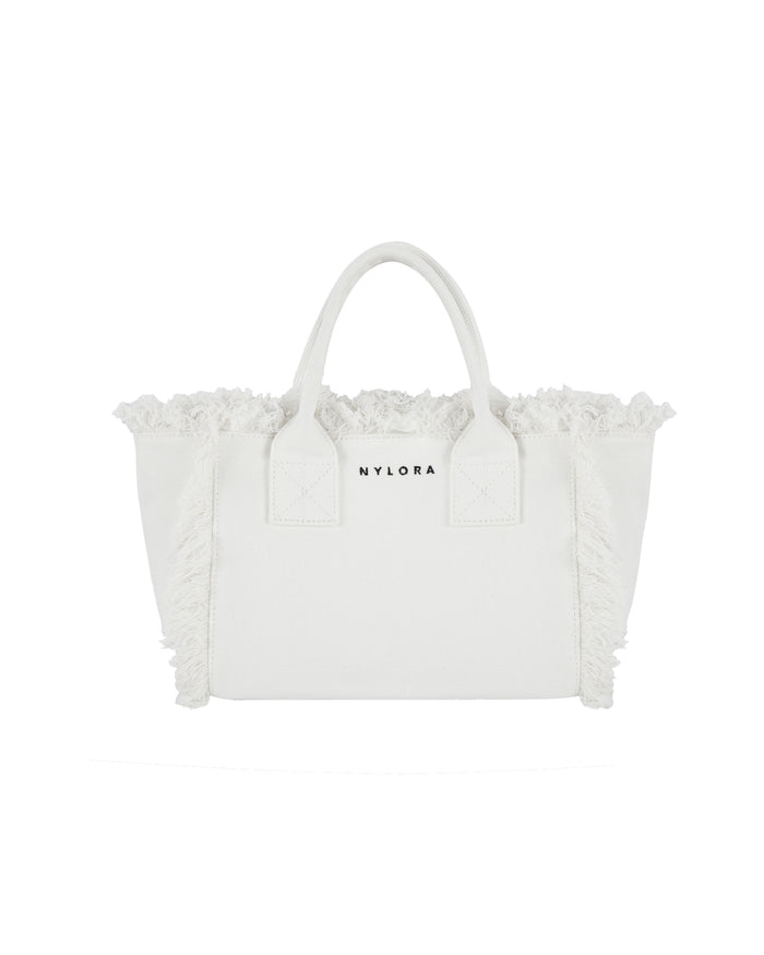 NYLORA FRINGE BAG SMALL WHITE