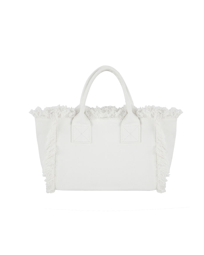 NYLORA FRINGE BAG SMALL WHITE