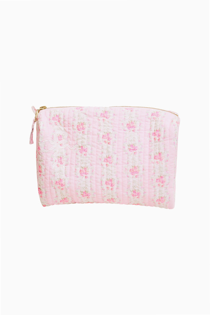 Octavia Patchwork Print Cosmetic Bag - LADY BLOSSOM